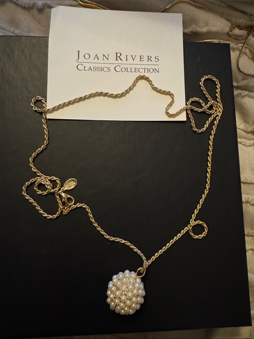 Joan Rivers Gold-tone Necklace with Cream Pearl Cluster Pendant